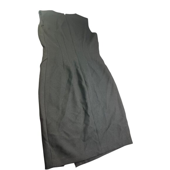 Elie Tahari Black Sleeveless Sheath Dress With Textured Accents Side Slit Size 6 - Picture 6 of 6